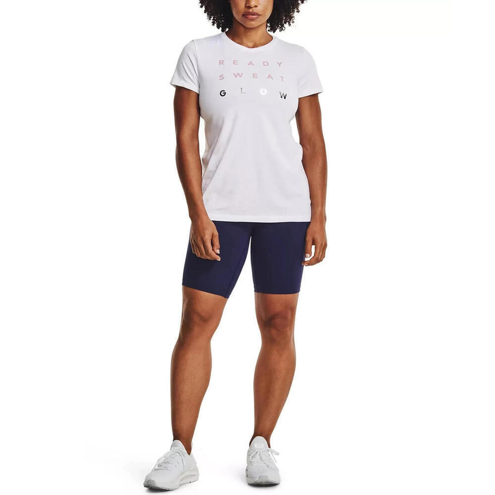 New Under Armour Women's Glow Logo T-Shirt White, Size: XL